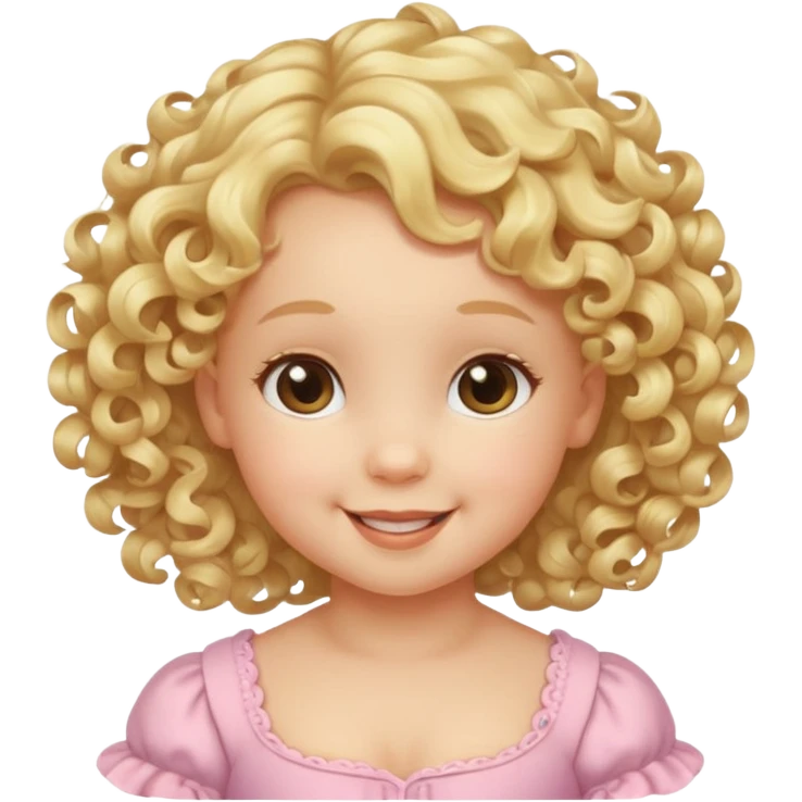 Cherubic Baby girl with curls bust emoji