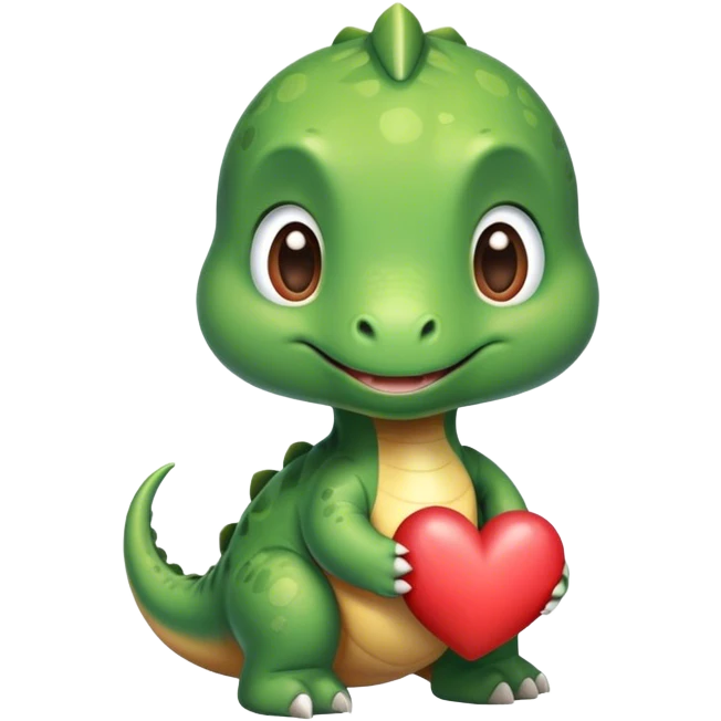 heart-shaped face of a baby dinosaur  emoji
