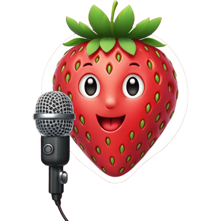 strawberry be hand the mic emoji