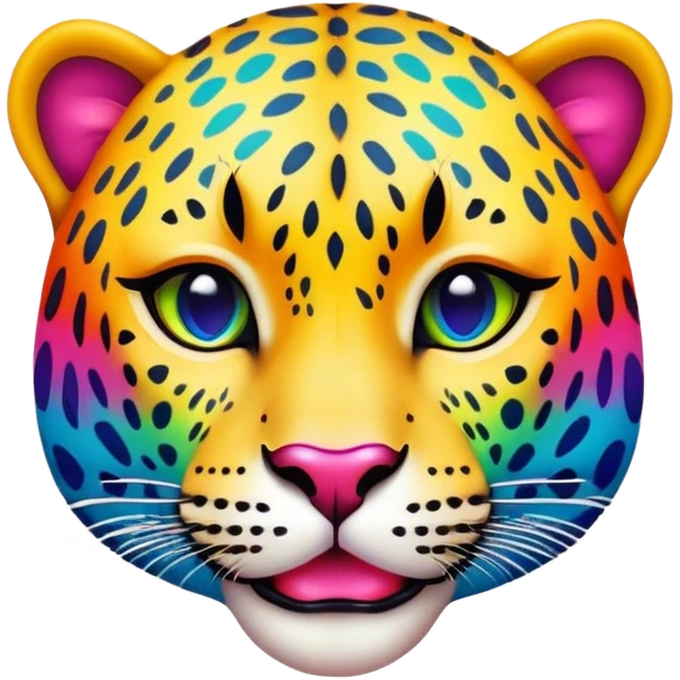 Lush lips with rainbow colored leopard print emoji