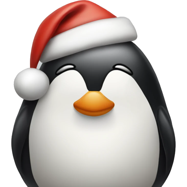 Pudgy penguin with christmas theme emoji