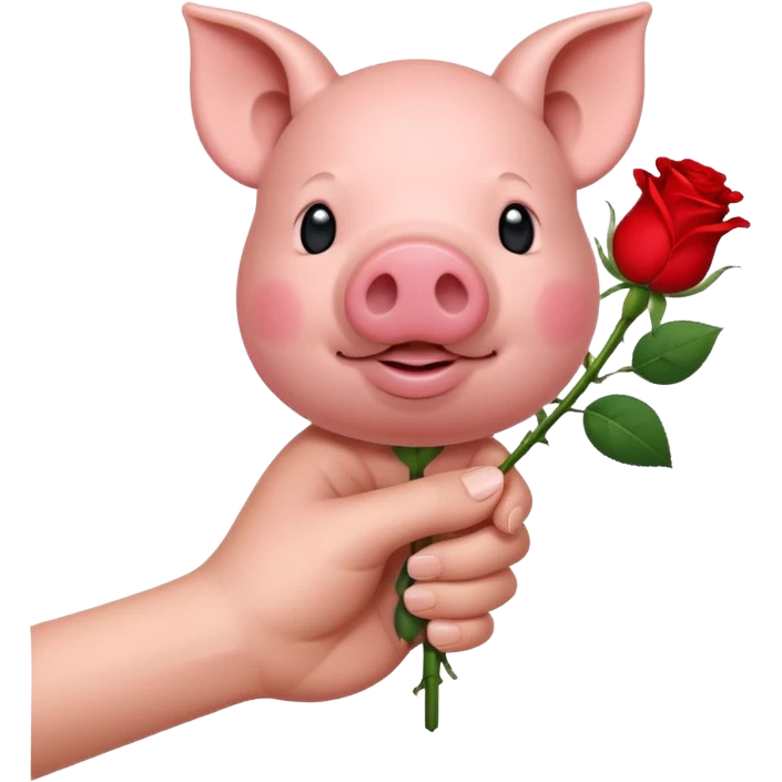 pig hand holding a rose emoji