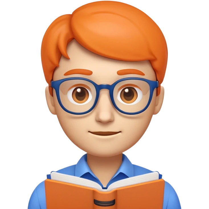 Create a friendly, professional emoji-style character to represent an AI assistant for Obzerv.ai, an educational observation platform. The character should embody a helpful observer who transforms classroom notes into reports. Design features should include:

A stylized face with smart, observant eyes (possibly with glasses or a magnifying glass element)
Blue and orange color scheme to match brand colors
Clean, minimalist design with a slightly rounded square or circular head
A subtle tech element that suggests AI capabilities (like a subtle circuit pattern or glowing elements)
Professional yet approachable expression
Optional: Small notebook or clipboard element to represent observation reporting

The character should look trustworthy and efficient while being simple enough to work at small sizes. Style should be modern, slightly 3D, with smooth gradients rather than flat design. The final result should work well as a profile picture or chat interface element emoji