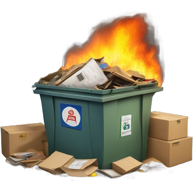 Post office dumpster fire emoji