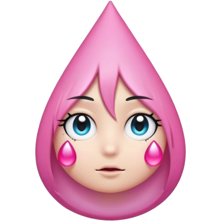 emo black star with a pink teardrop emoji