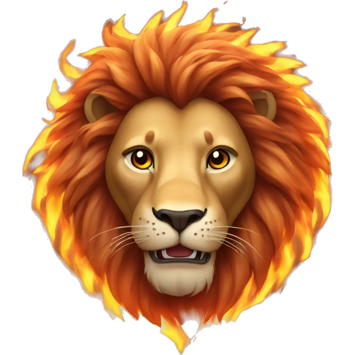 Lion with fire mane emoji