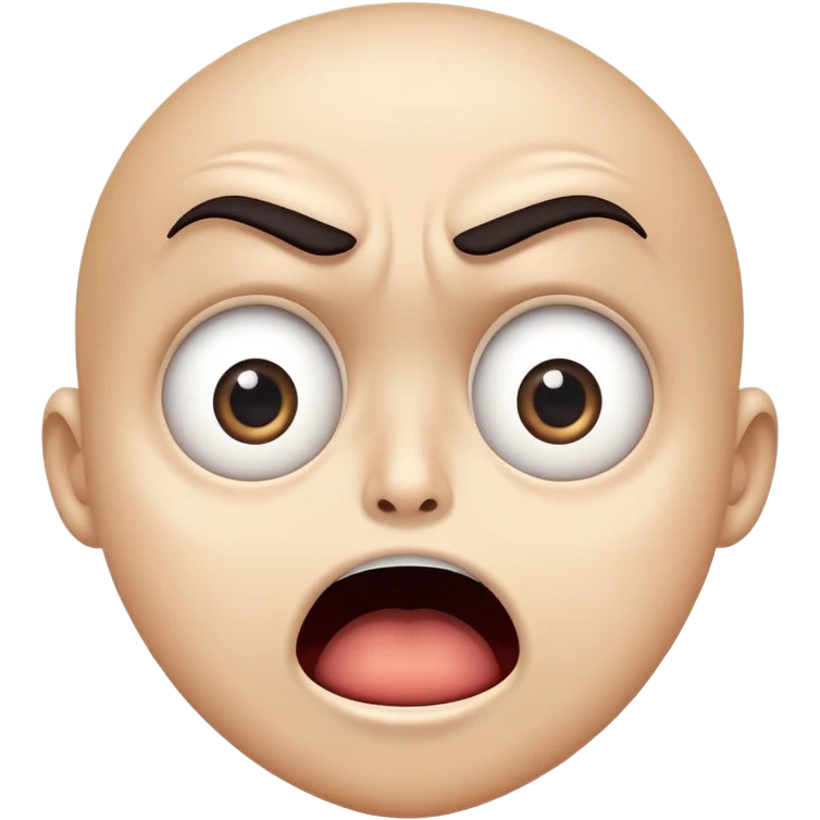 shocked face with wide eyes and open mouth, 'what the freak' reaction emoji