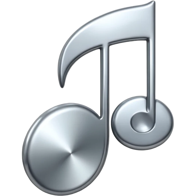 music note with a chromic metal texture emoji