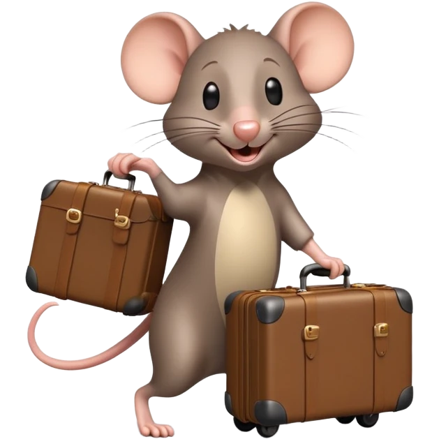 Rat in race car dancing with a suitcase  emoji