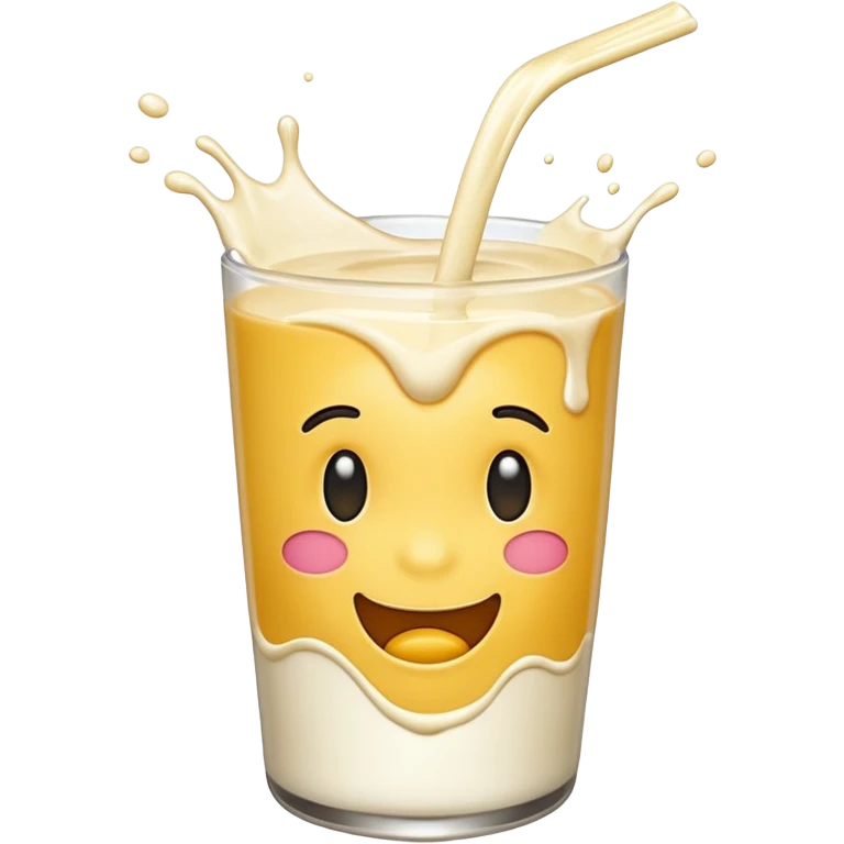 Emoji with milk flowing emoji
