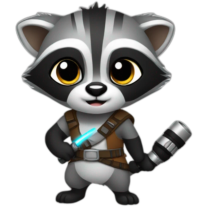 Racoon with light saber emoji
