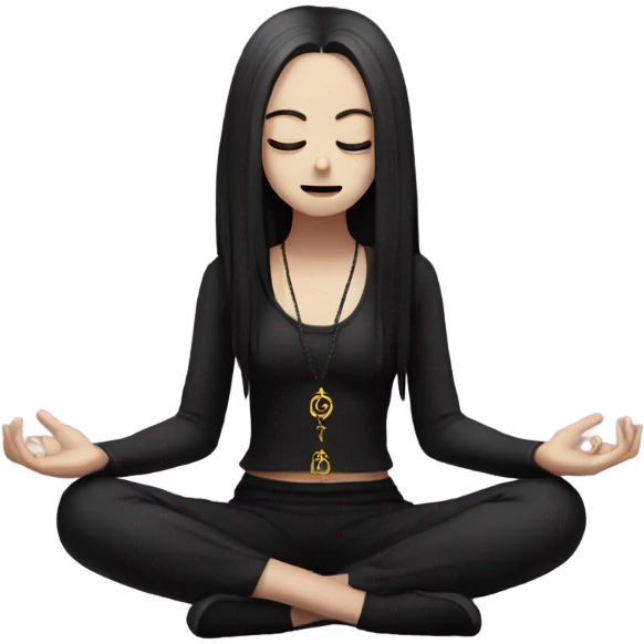 goth girl meditating emoji