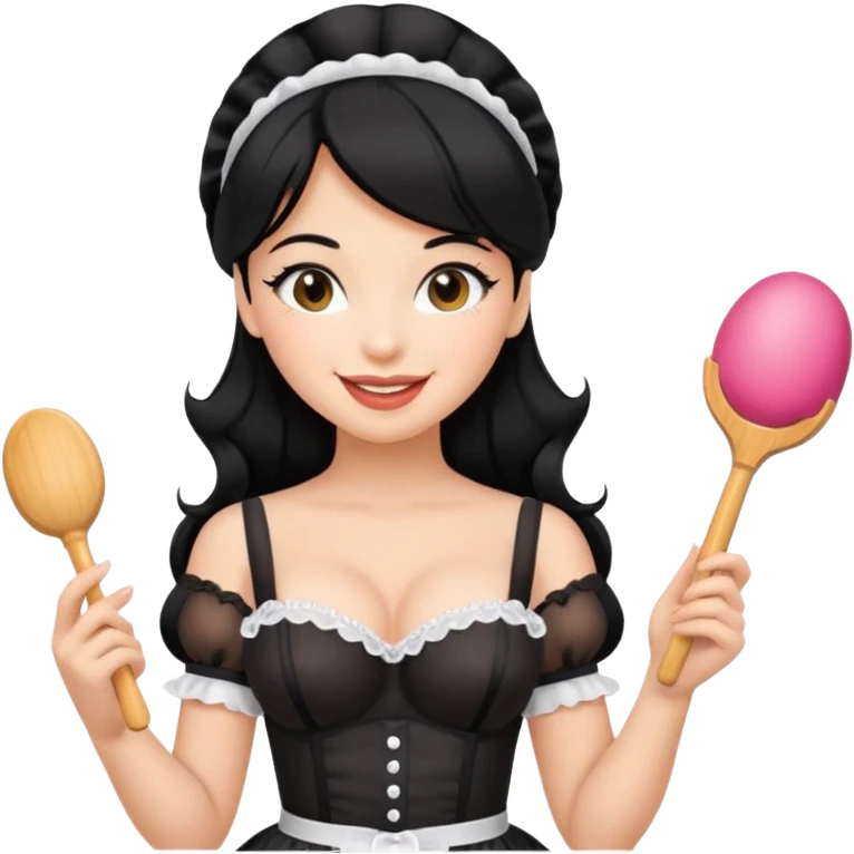 Sexy Latina maid showing off her fat ass and body in some sexy maid lingerie give her black hair and a sex toy in her hand  emoji