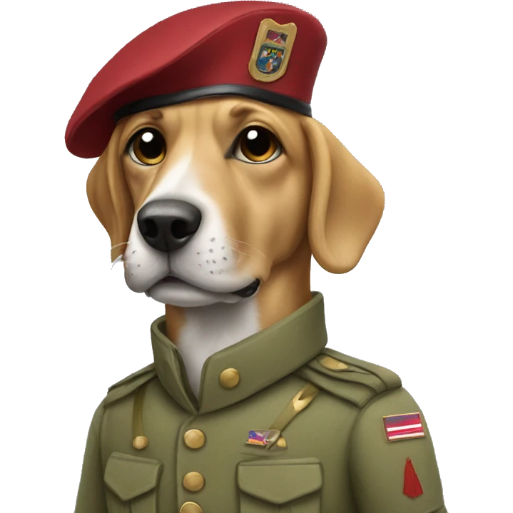 Dog as a soldier emoji