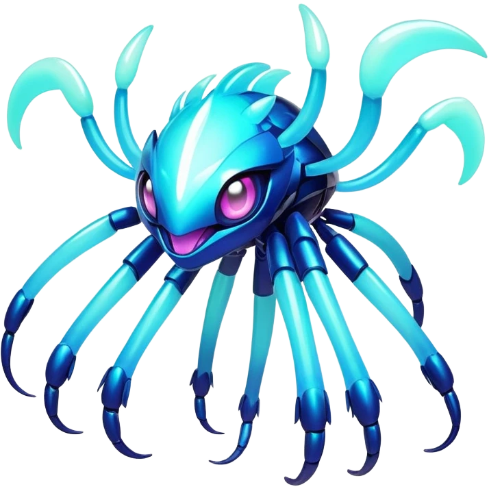  Shiny sparkly transparent bioluminescent luminescent vibrant bright pastel dark exotic iridescent colorful gradients futuristic modern metallic glossy glittery cyber-Protogen-Fakémon-Pokémon-Vernid-creature emoji