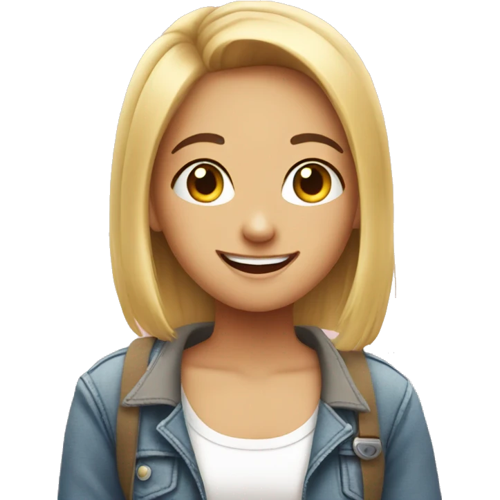 girl smiling to phone texting heart emoji