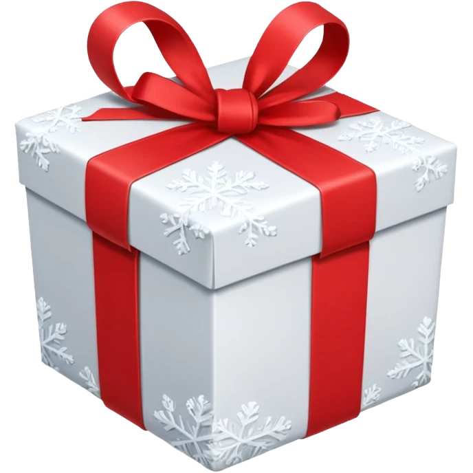 White Snow hold carton box gift emoji