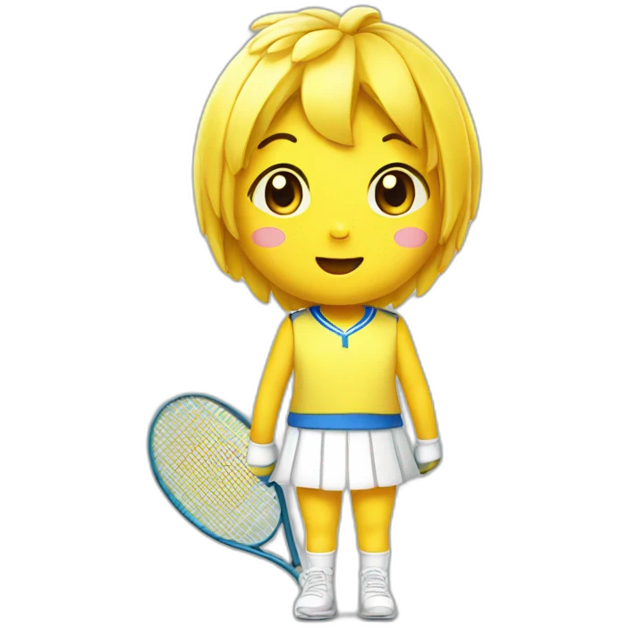 kawaii cute banana in tennis uniform emoji