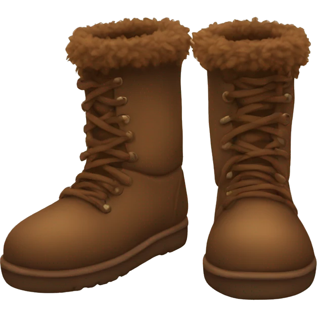 Fluffy boots brown emoji