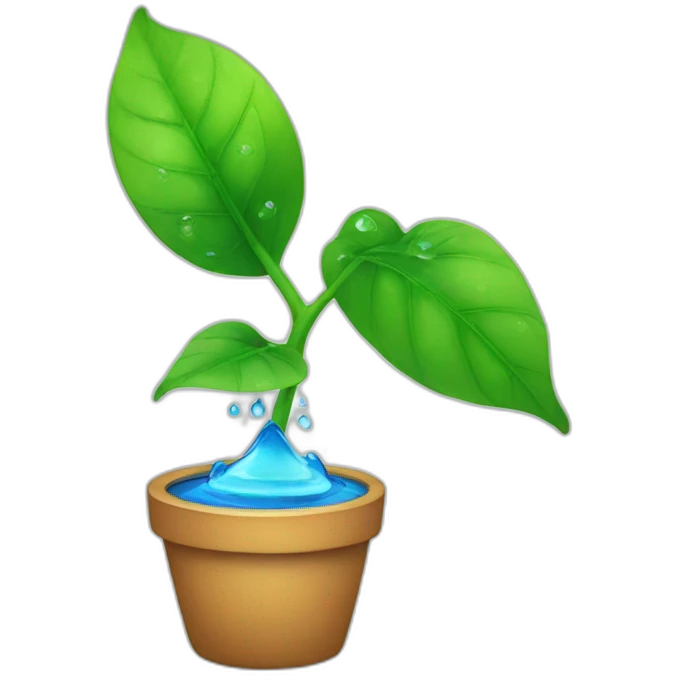 plant and a drop of water emoji