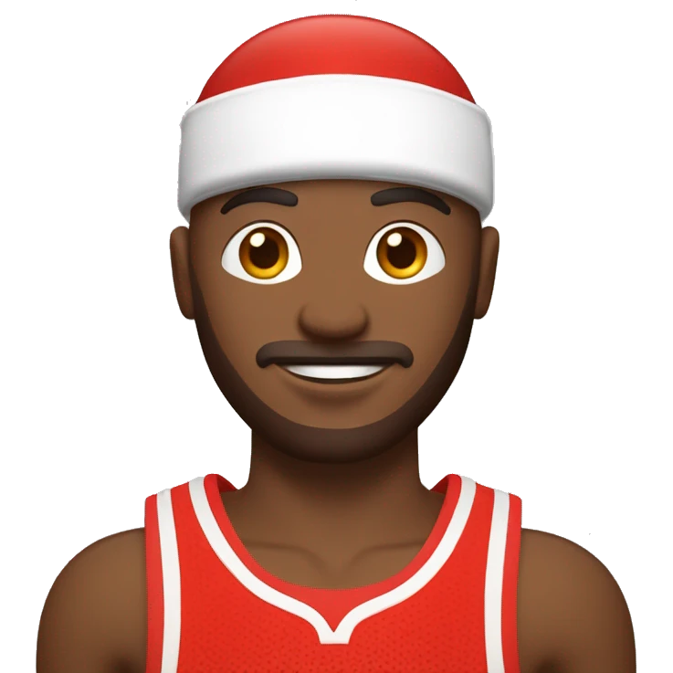Joueur de basket en tenue rouge et blanc  emoji