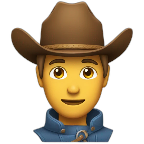 close up of a cowboy wearing two hats each stacked on top of each other emoji