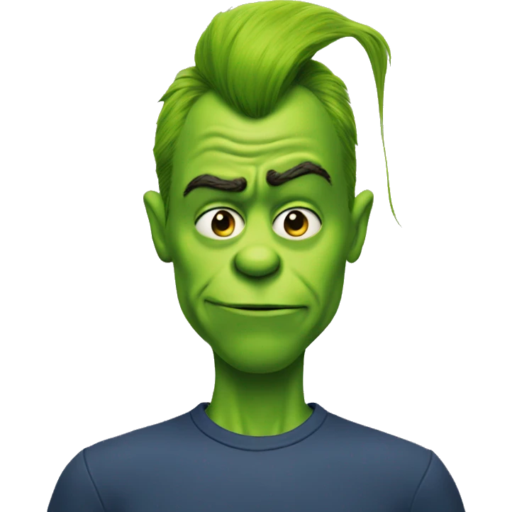 Me with grinch face emoji