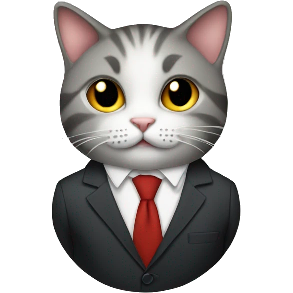 Cat in a suit emoji