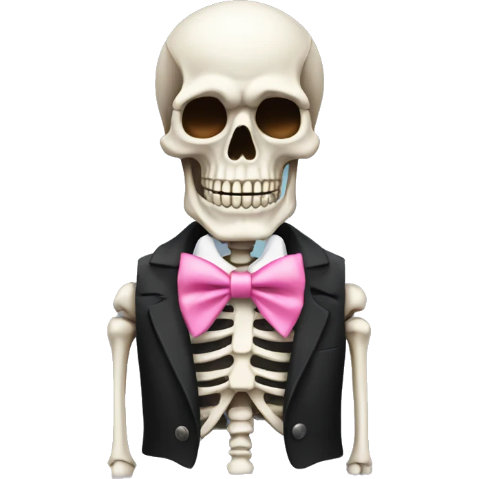 Skeleton with a cigar and pink bow tie emoji