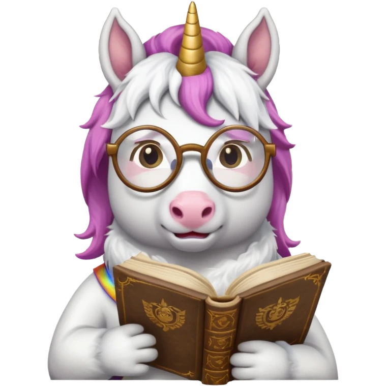 Unicorns read book
A scholar unicorn wearing round glasses, reading a thick ancient tome.












 emoji