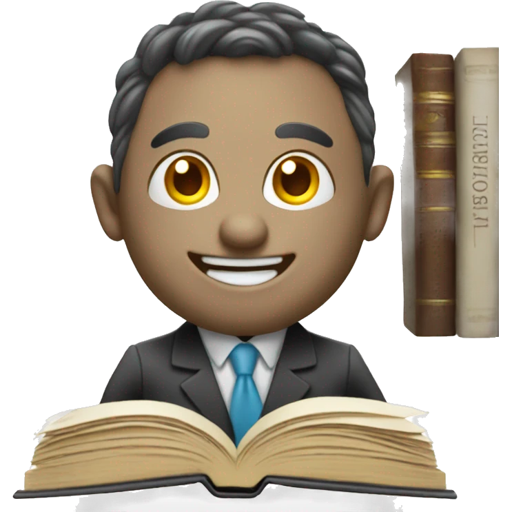 happy creepy entrepreneur face with book emoji