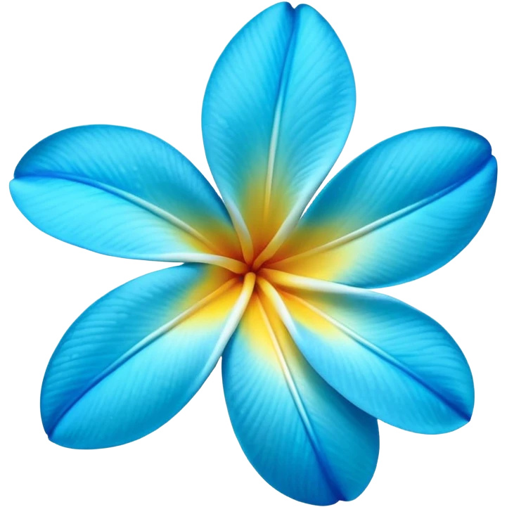 neon royal blue and cyan plumeria (no yellow) emoji