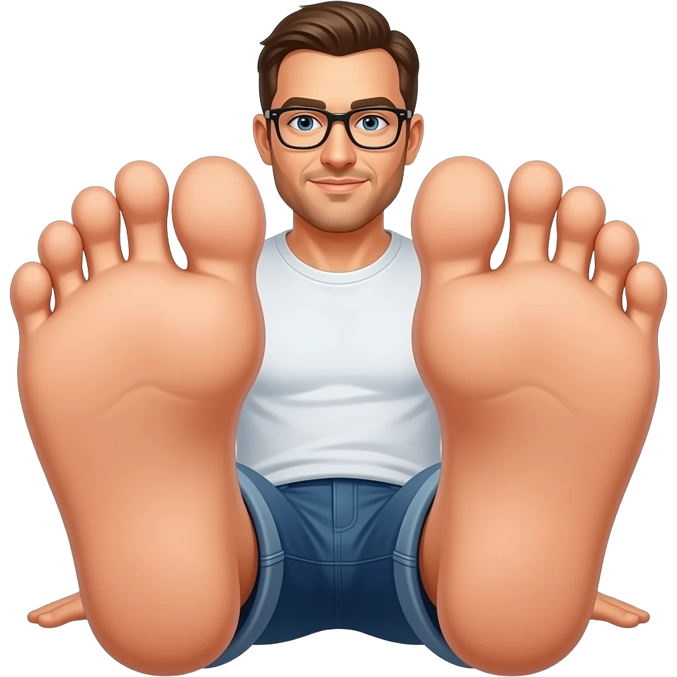 make him have giant barefeet emoji