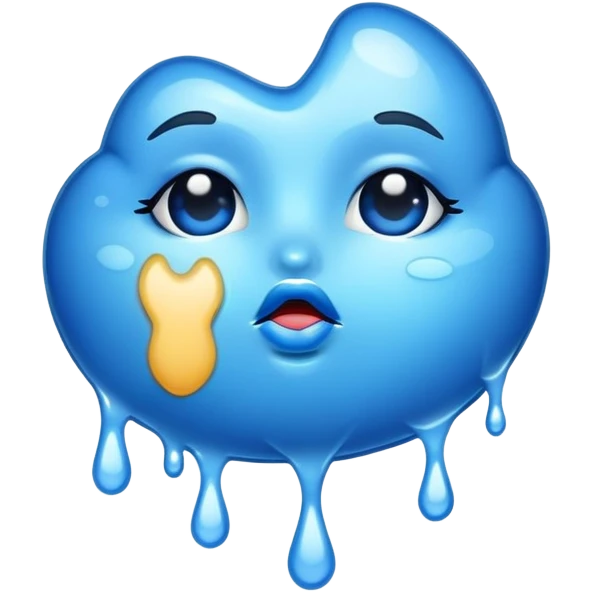 blue kiss mark emoji