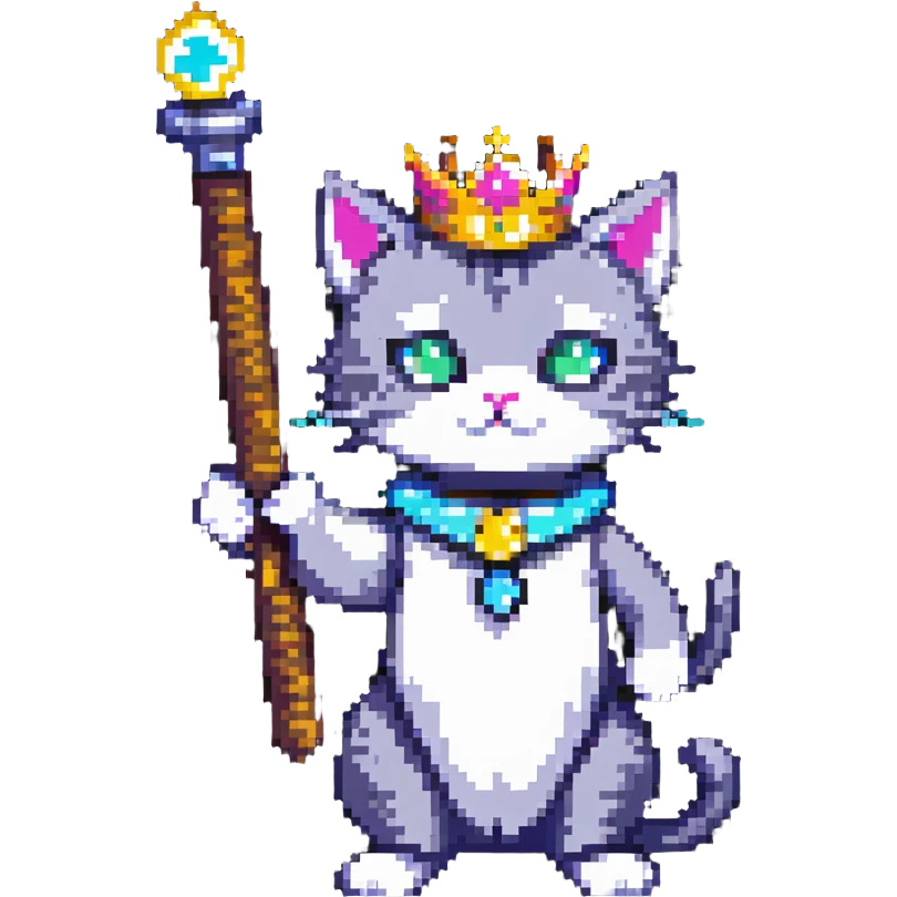 cat with a scepter, ruling over the house emoji