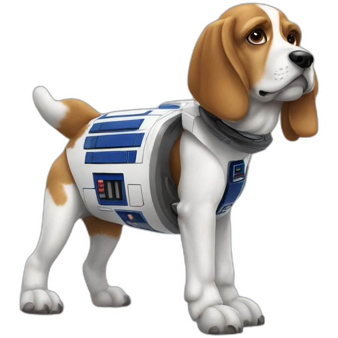 R2d2 avec un beagle emoji