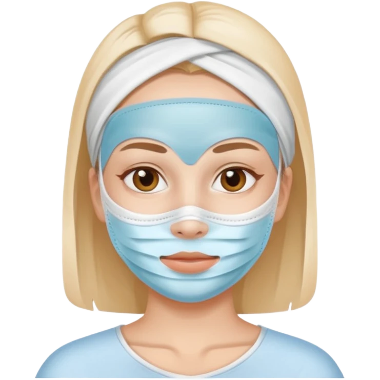 face skincare with mask white pack emoji
