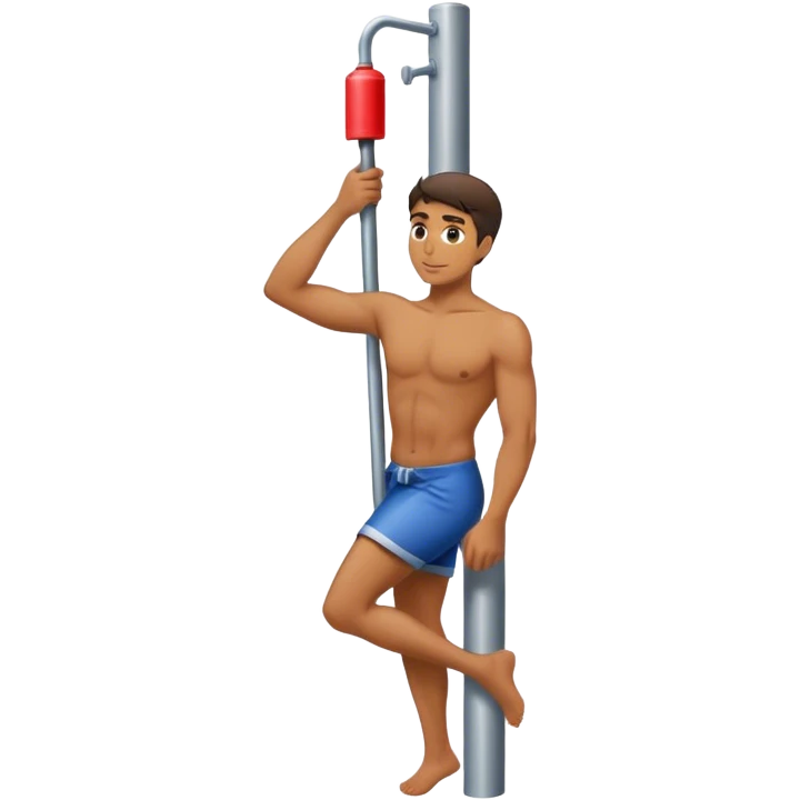 Male emoji enter pole emoji