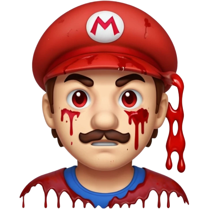 mario a lot ofblood on his face emoji