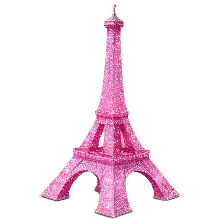 Sparkly pink Eiffel Tower emoji