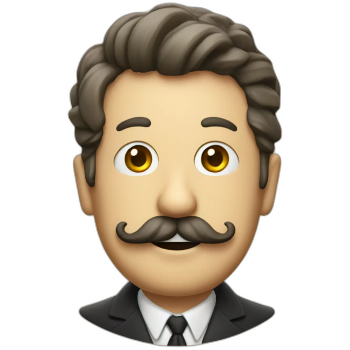 Un monsieur cornichon avec une moustache emoji