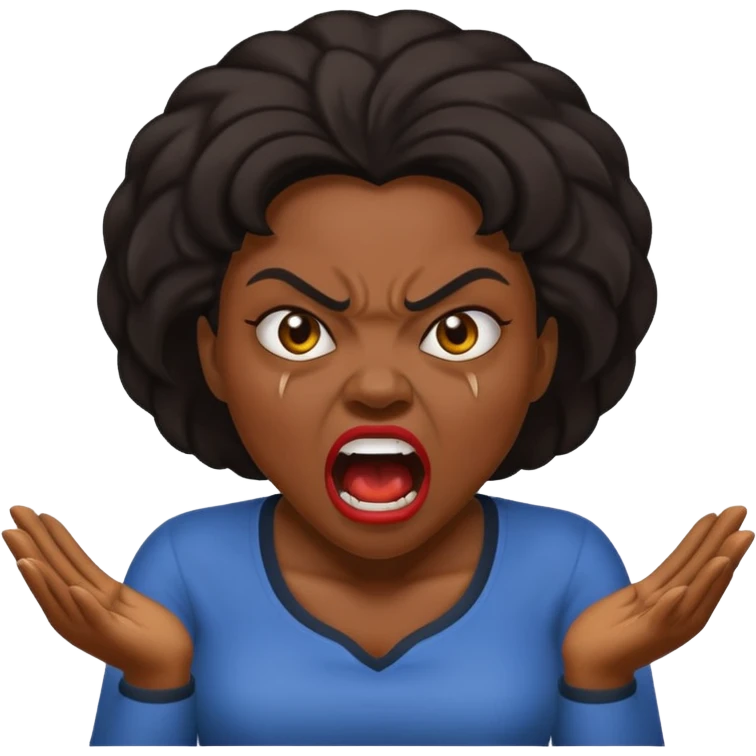 angry shouting black woman emoji