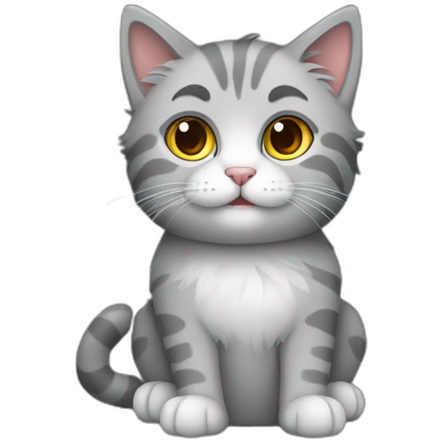 grey fluffy cat-veterinarian emoji