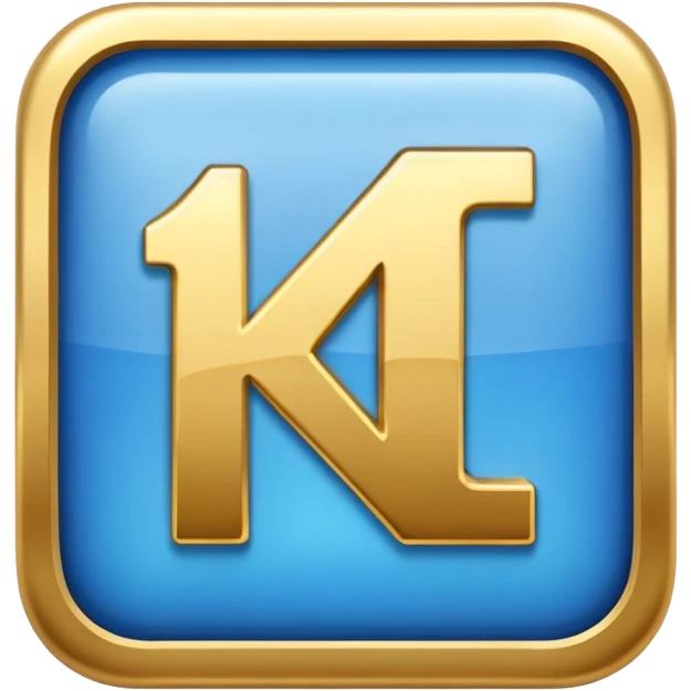 Make a square icon for a paid subscription, blue with gold and the number 1. emoji