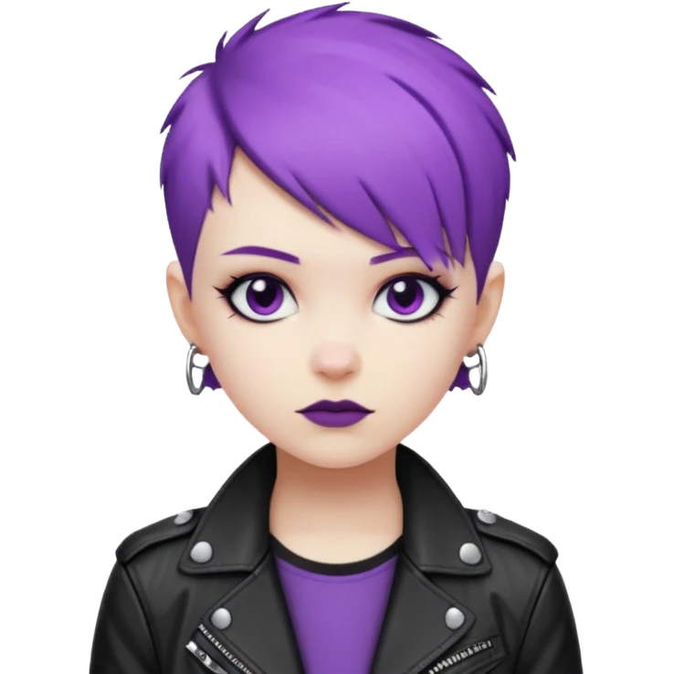 Cool Punk with Short Purple Hair emoji