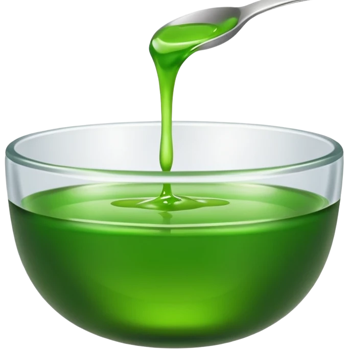 small dipping bowl with green liquid, matte, no spoon, simple, clear emoji