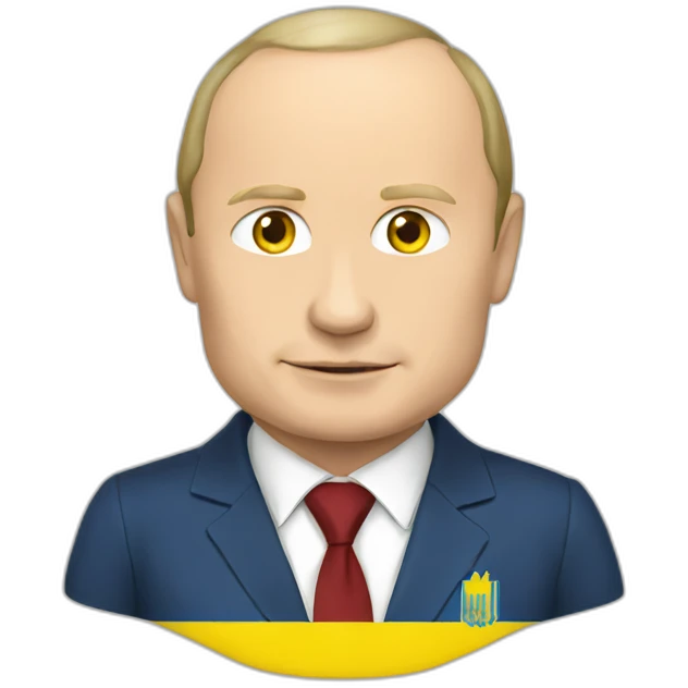 Putin with ukraine flag emoji