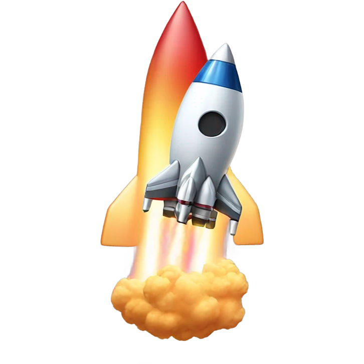Rocket ship launching which looks like a disco ball  emoji
