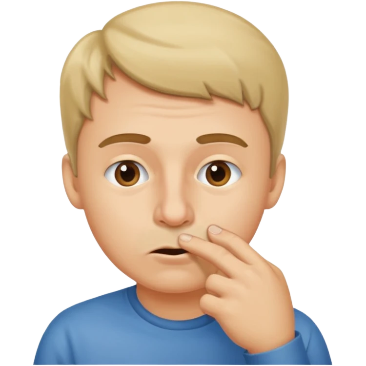 Create an emoji that is picking his nose make it a circle emoji  emoji