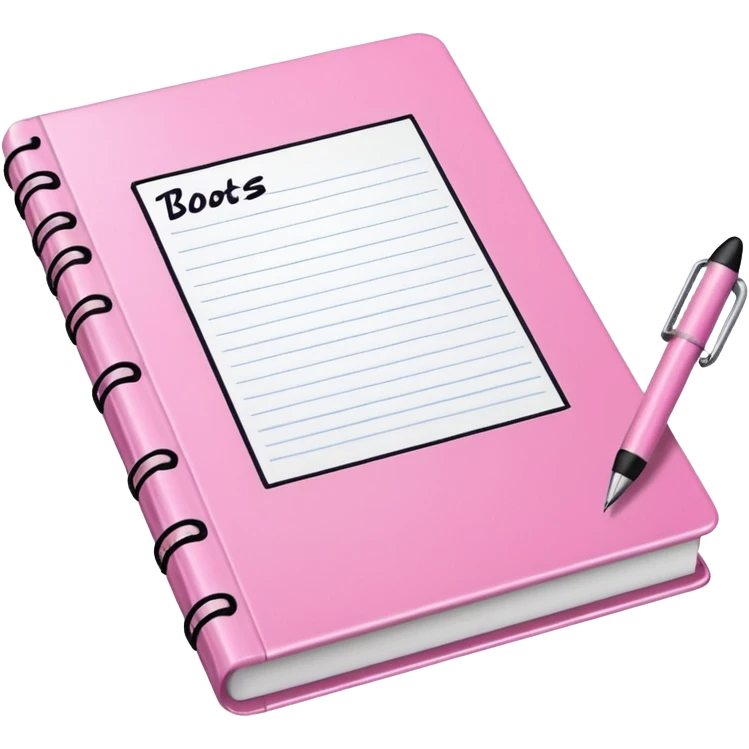 pink book and note pen emoji